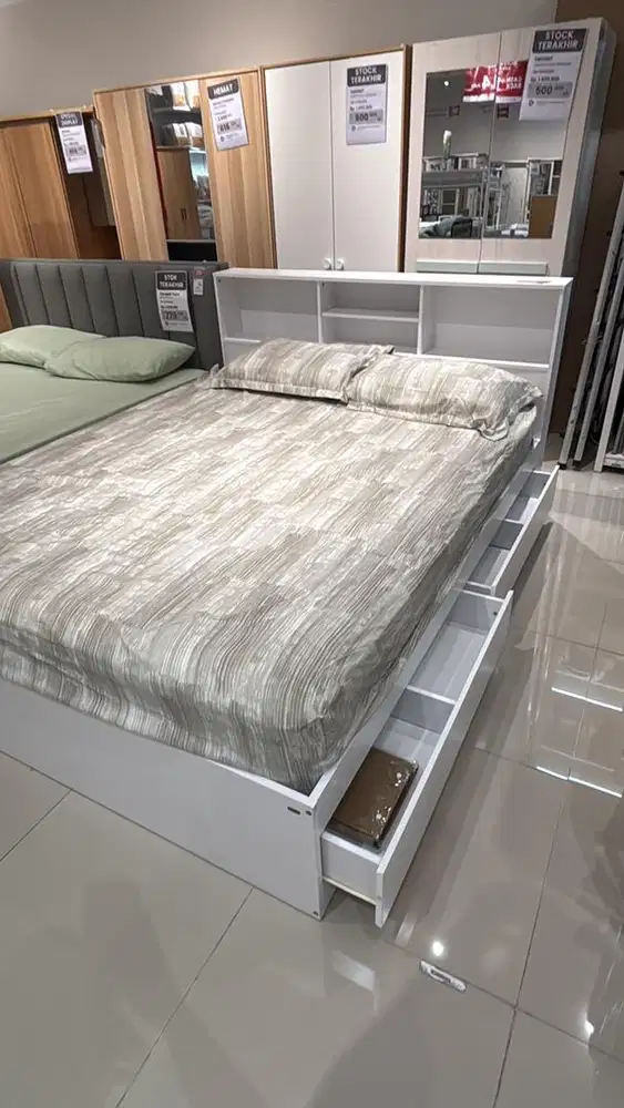 Ready stok tempat tidur laci bawah