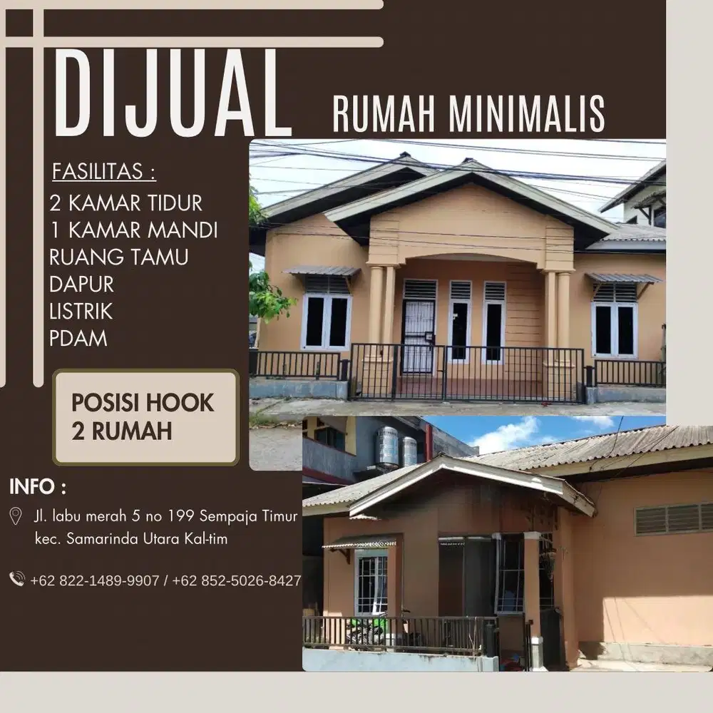 Di jual cepat  2 rumah posisi Hook