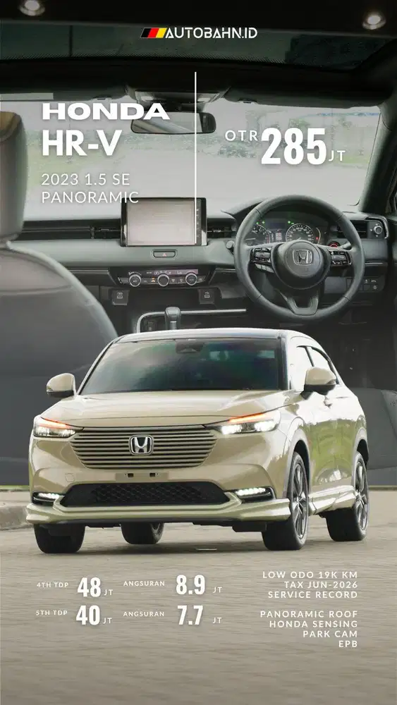 All New Honda HRV 1.5 SE Panoramic 2023
