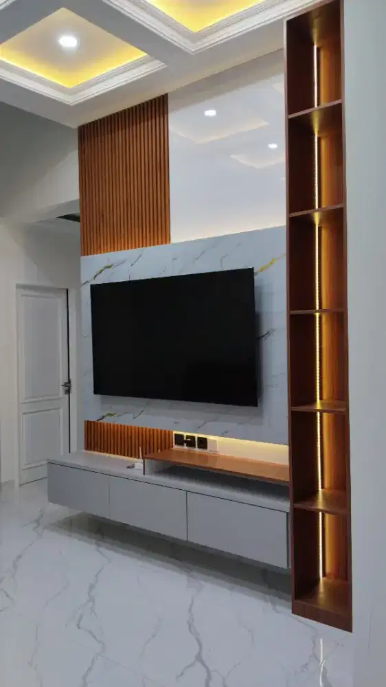 Backdrop TV Rak TV Custom Murah Lampung