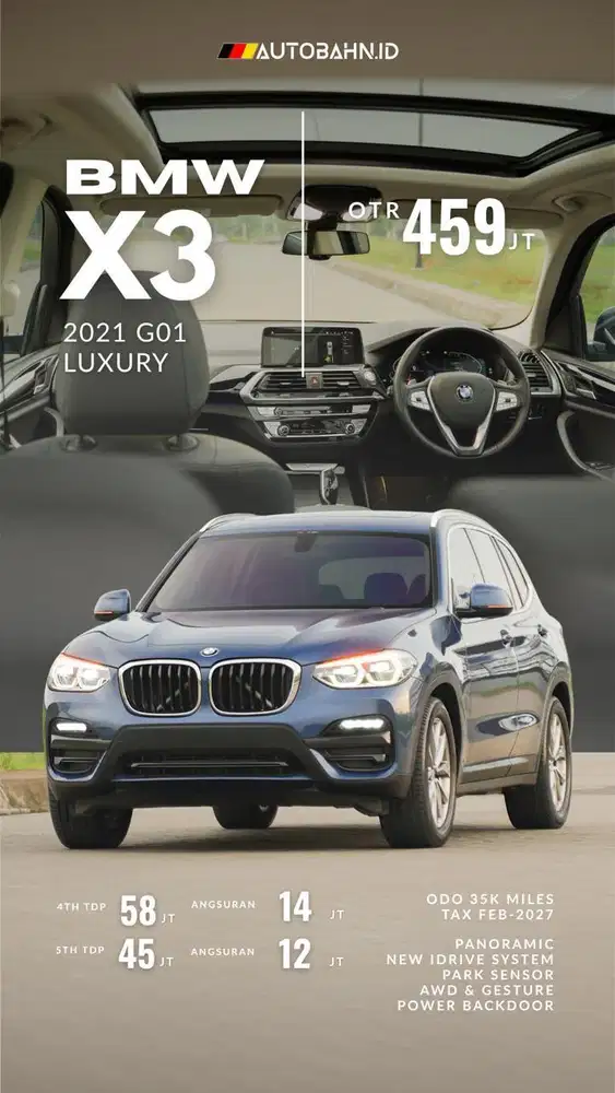 BMW X3 sDrive20i Luxury G01 Panoramic 2021