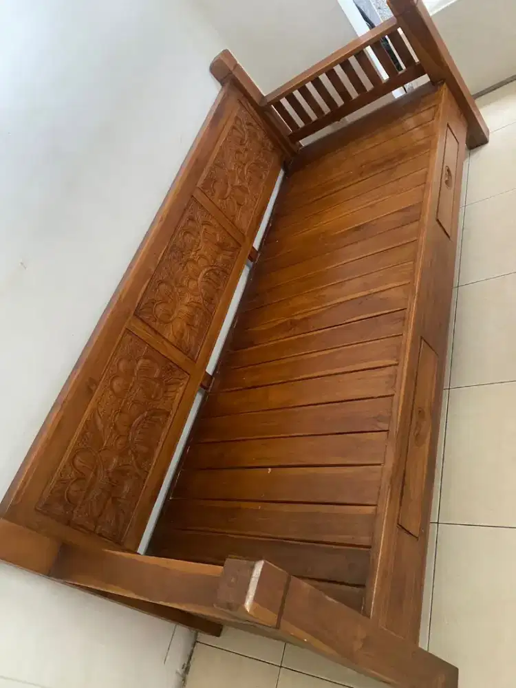 KURSI 3 SEATER KAYU JATI & MEJA