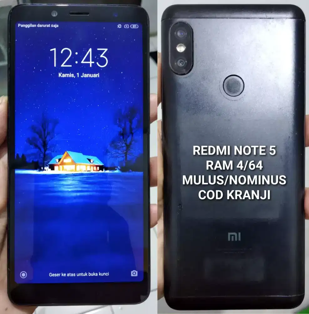 Redmi Note 5 Ram 4/64 mulus nominus cod kranji