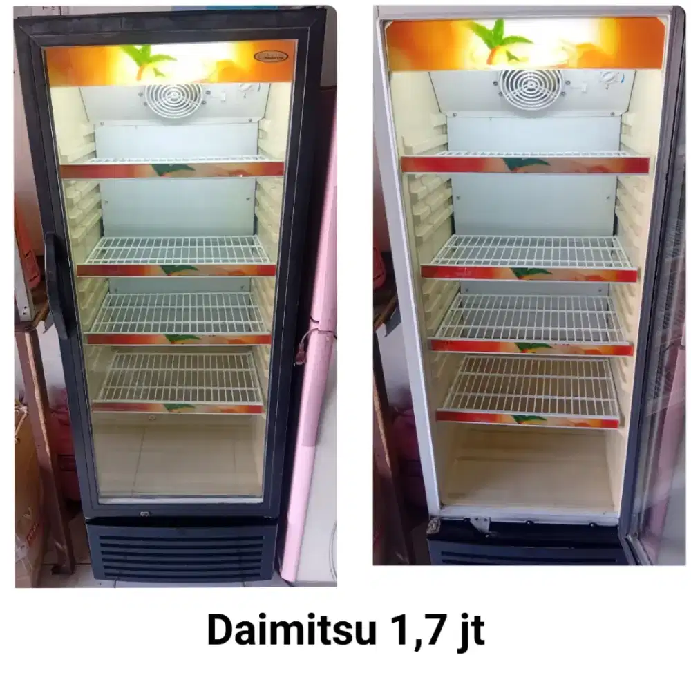 kulkas showcase Daimitsu bekas bergaransi
