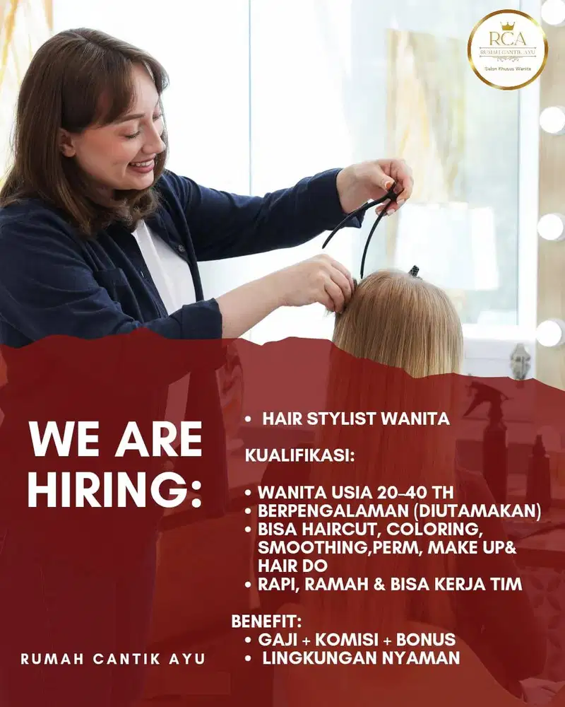 Lowongan kerja sebagai hair stylist wanita