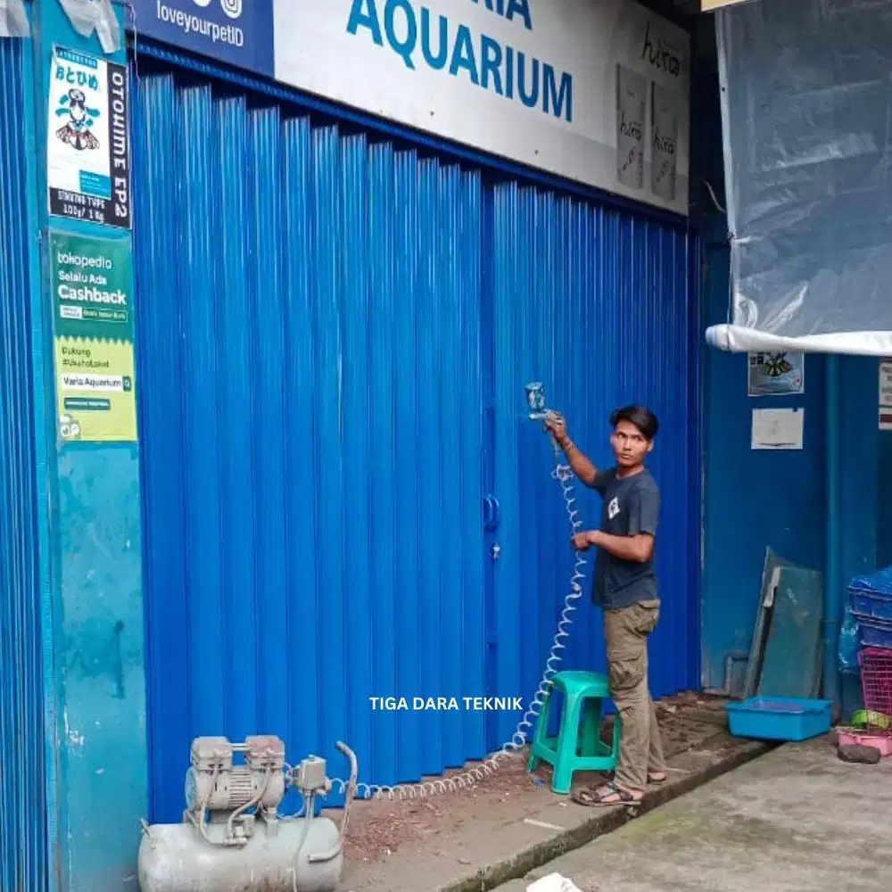 Pasang Folding Gate Warung,Toko,Ruko,Garasi dll PT Tiga Dara Teknik