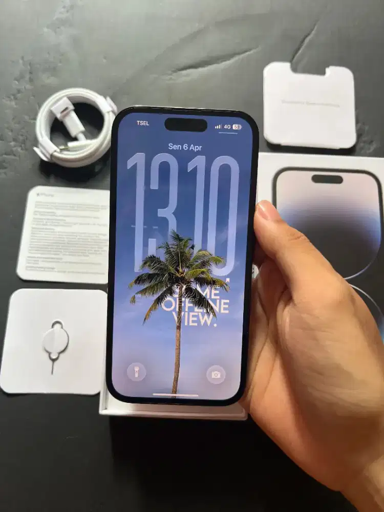 iPhone 14 Pro 256Gb Space Black All Op, Fullset Nominus Bukan Simlock