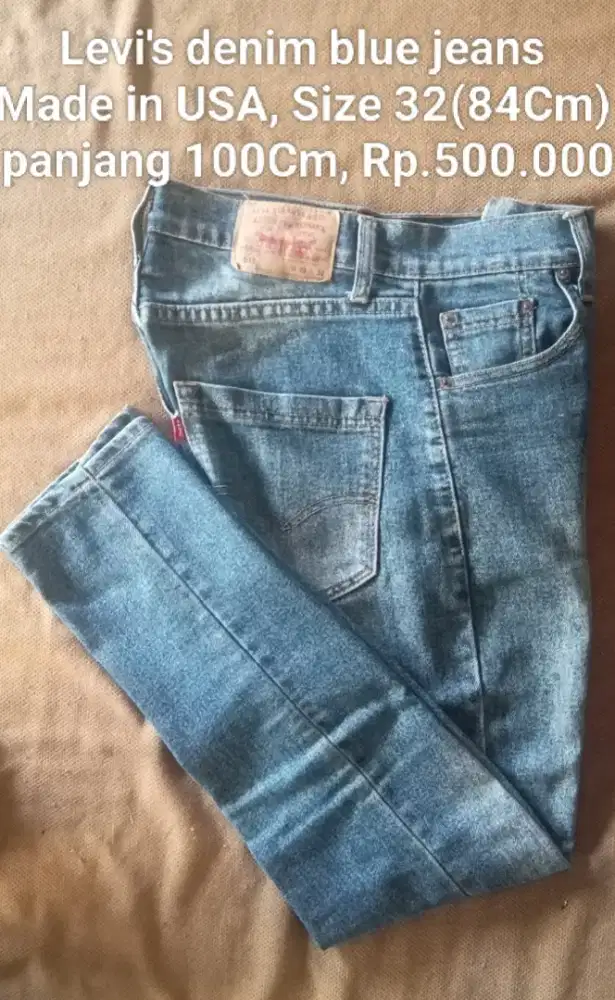 Celana jeans Levi's denim blue size 32 (84cm)