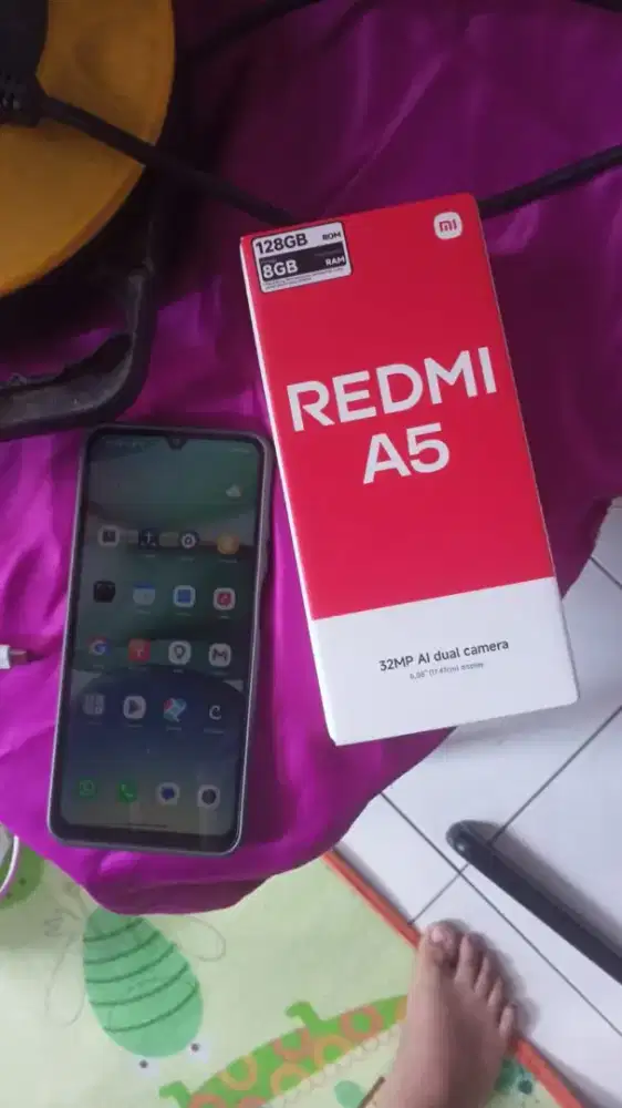 Jual Aja Redmi A5 Ram 4+4/128 fullset ori + garansi on bulan 6 .