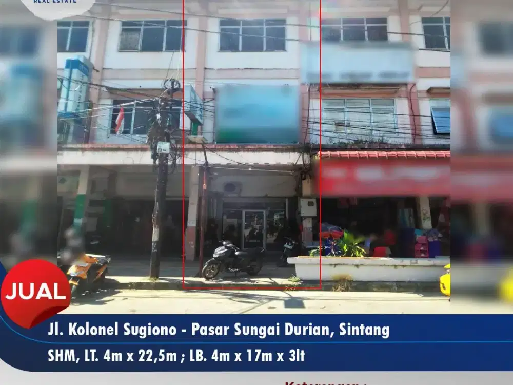 Ruko 3 Lantai Kawasan Ramai di Kota Sintang Cocok Berbagai Usaha atau Kantor