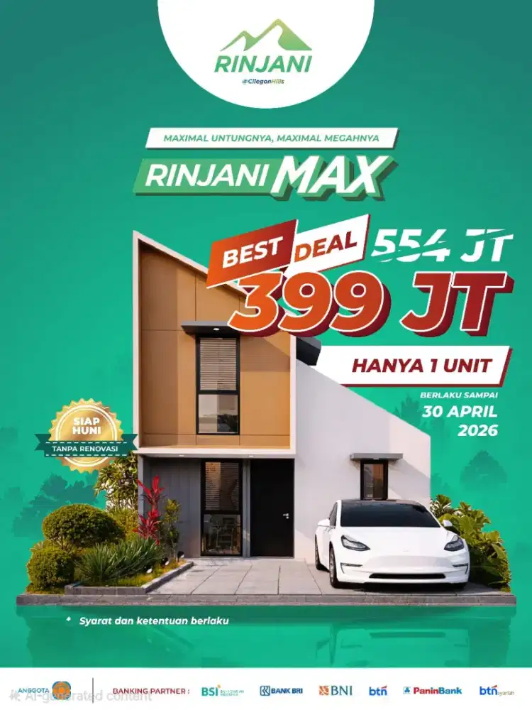 Hanya 1 Unit Rumah Bebas Banjir Kota Cilegon Siap Huni Tanpa Renovasi