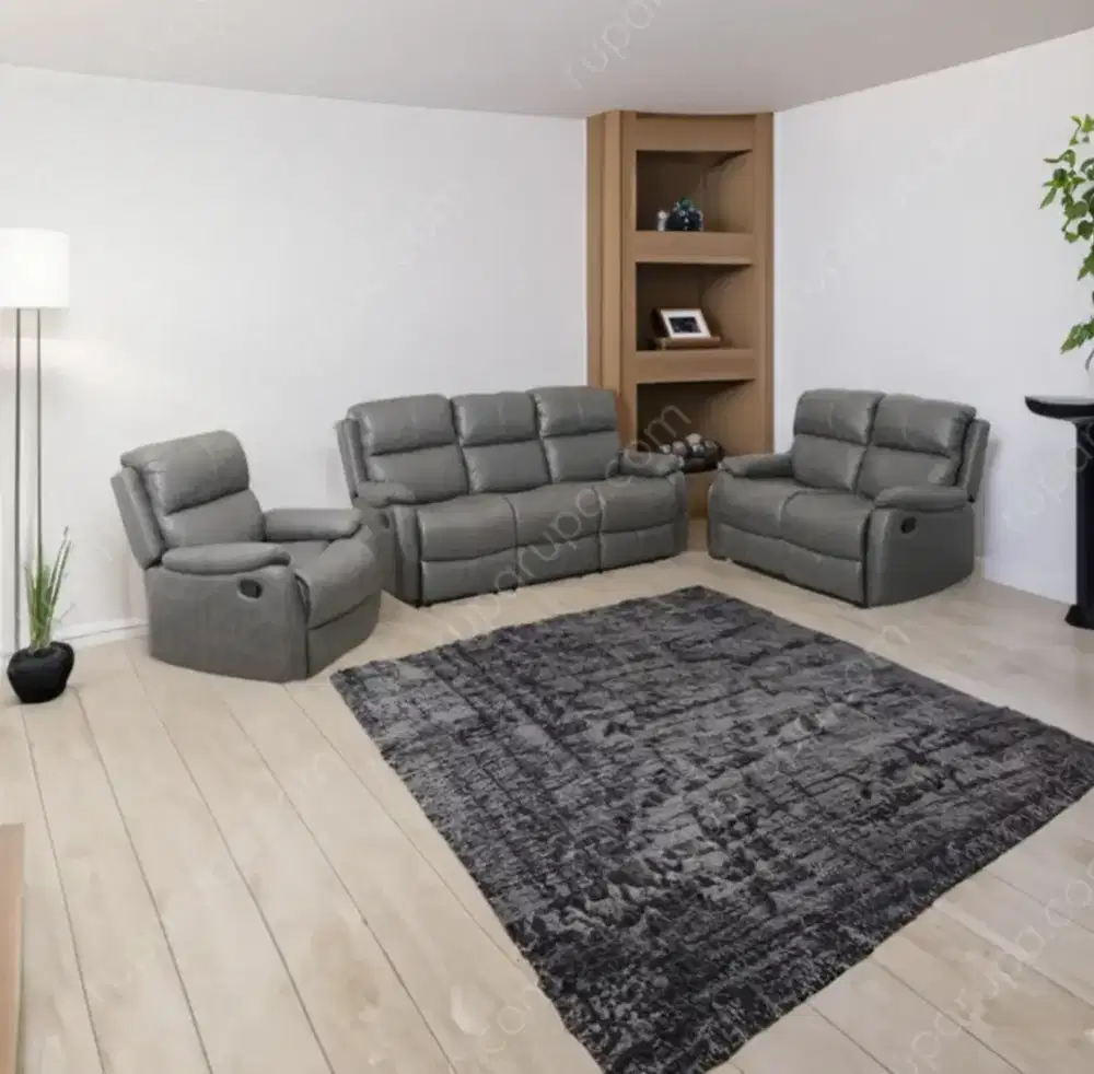 SET SOFA RECLINER NATHAN FABRIC - ABU ABU