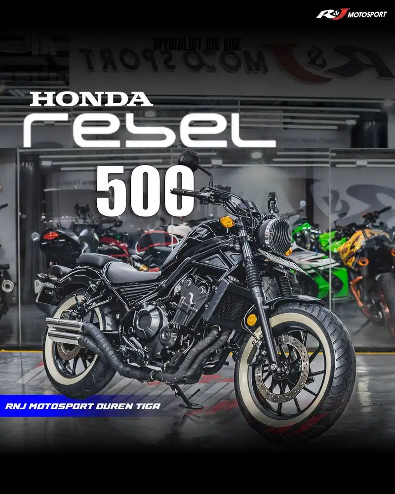 Honda Rebel 500cc Km 5.000an warna Hitam