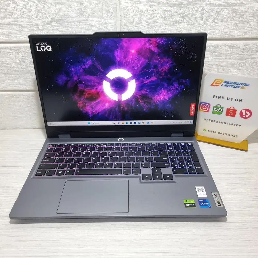 Laptop Lenovo LOQ 15IAX9 Core i5-12450HX 12/512GB RTX 3050 6GB GARANSI