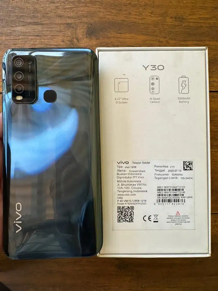 Vivo Y30 4/128GB 5000MAH Normal Mulus Siap Pake BS TT YA BOS