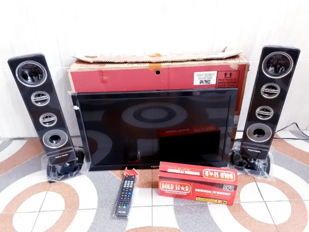 TV LED POLYTRON 24IN DIGITAL TV SPEAKER TOWER MULUS GARANSI (J119)