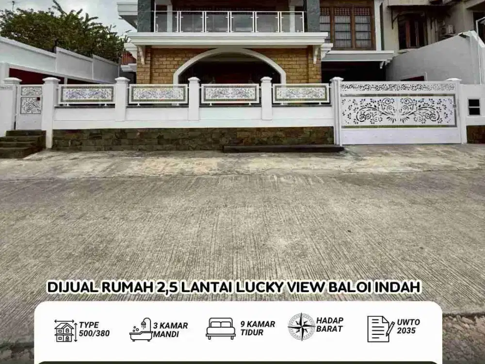 Dijual perumahan 2,5 lantai lucky view baloi indah