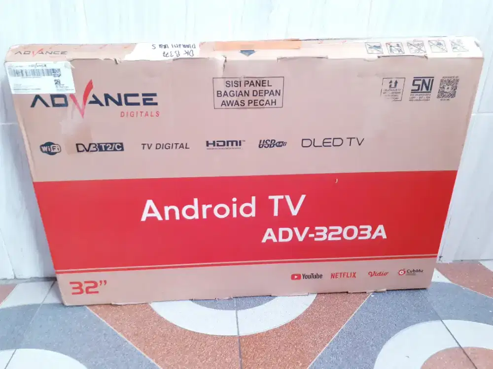 TV LED ANDROID ADVANCE 32IN YOUTUBE NETFLIK DIGITAL TV MULUS (J48)