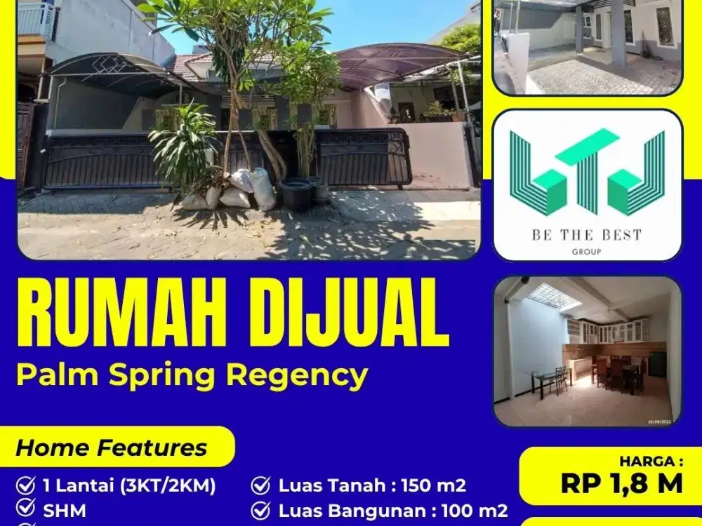 SEMI FURNISHED!! DIJUAL RUMAH SIAP HUNI PERUM PALM SPRING REGENCY - JAMBANGAN SURABAYA