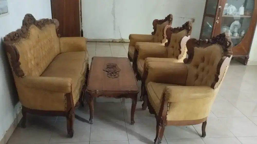 Kursi sofa meja tamu kayu jati