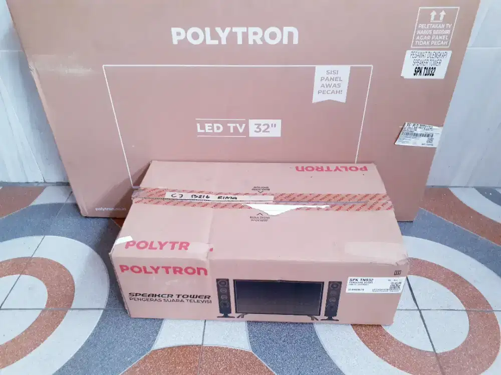 TV LED POLYTRON 32IN DIGITAL TV SPEAKER TOWER MULUS GARANSI (J117)