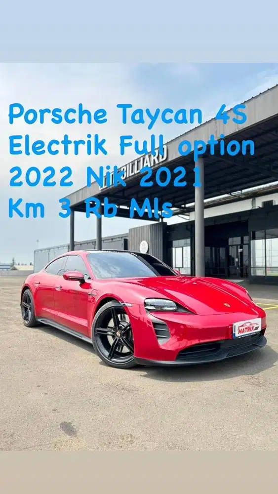 Porsche Taycan 4S Electric 2022 Nik21 Red on black Siap pakai