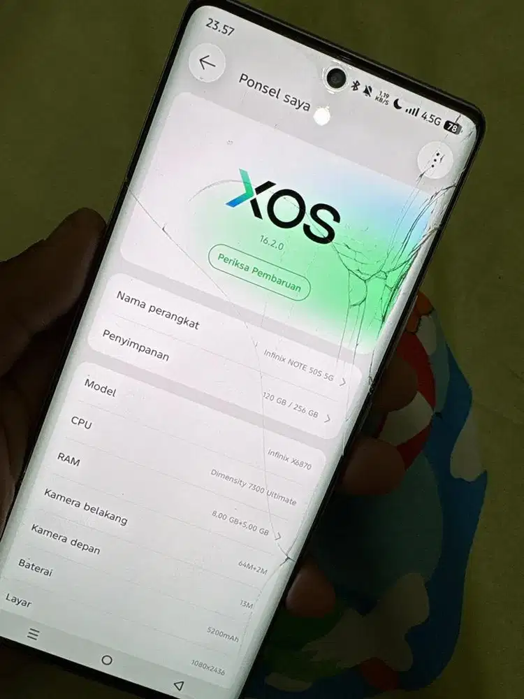 Infinix Note 50s ram 8/256gb 5G layar Lengkung Minus LCD