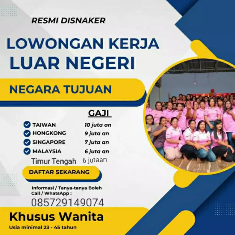 Jobs art khusus perempuan tujuan luar negri