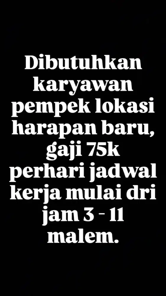 Dibutuhkan karyawan pempek