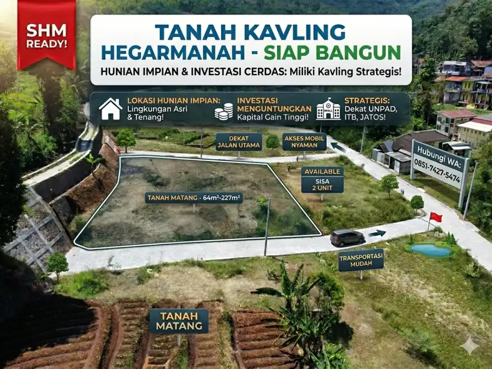 Unit Terbatas! Kavling Siap Bangun Di Hegarmanah Jatinangor