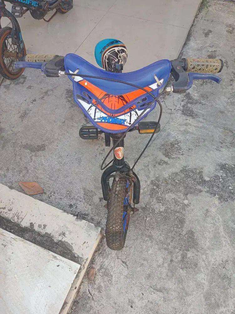 Sepeda Phoenix biru bekas.