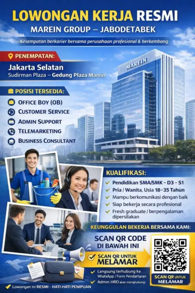 DIBUTUHKAN CEPAT KARYAWAN PENEMPATAN DI KANTOR PUSAT JAKARTA