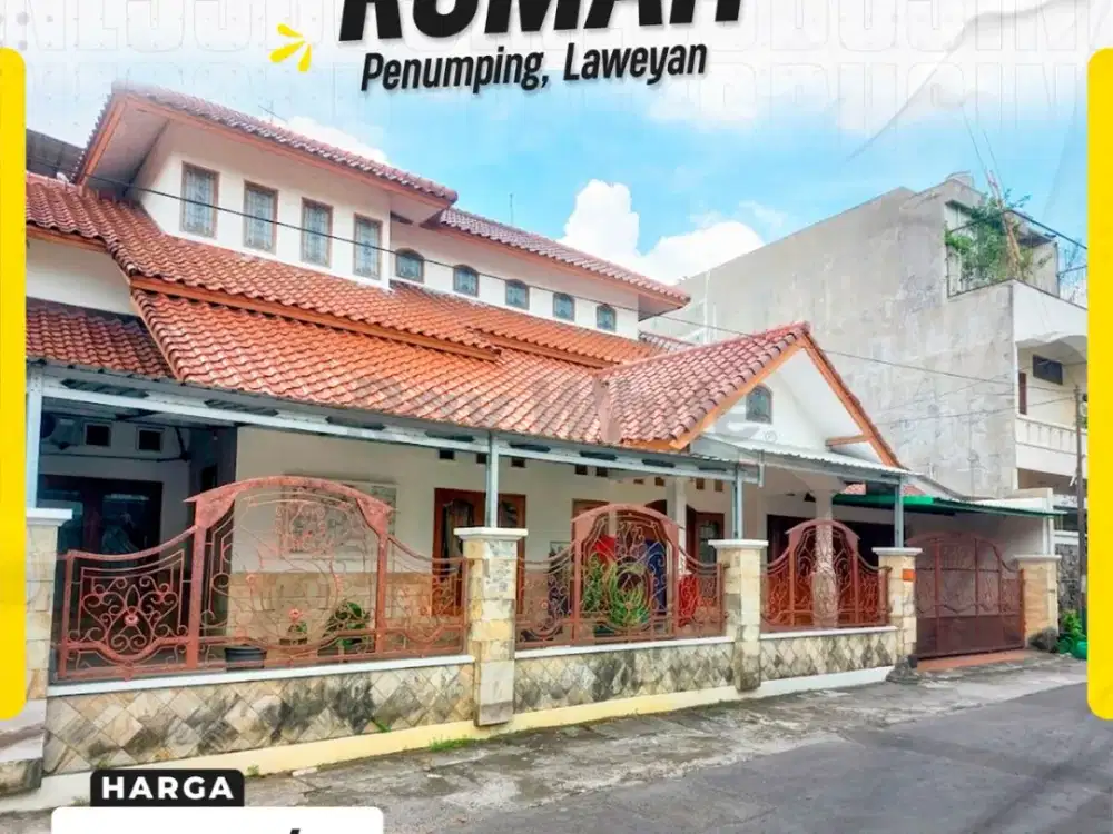 Rumah 2 Lantai Siap Pakai Di Penumping Laweyan Tengah Kota Dekat Mall