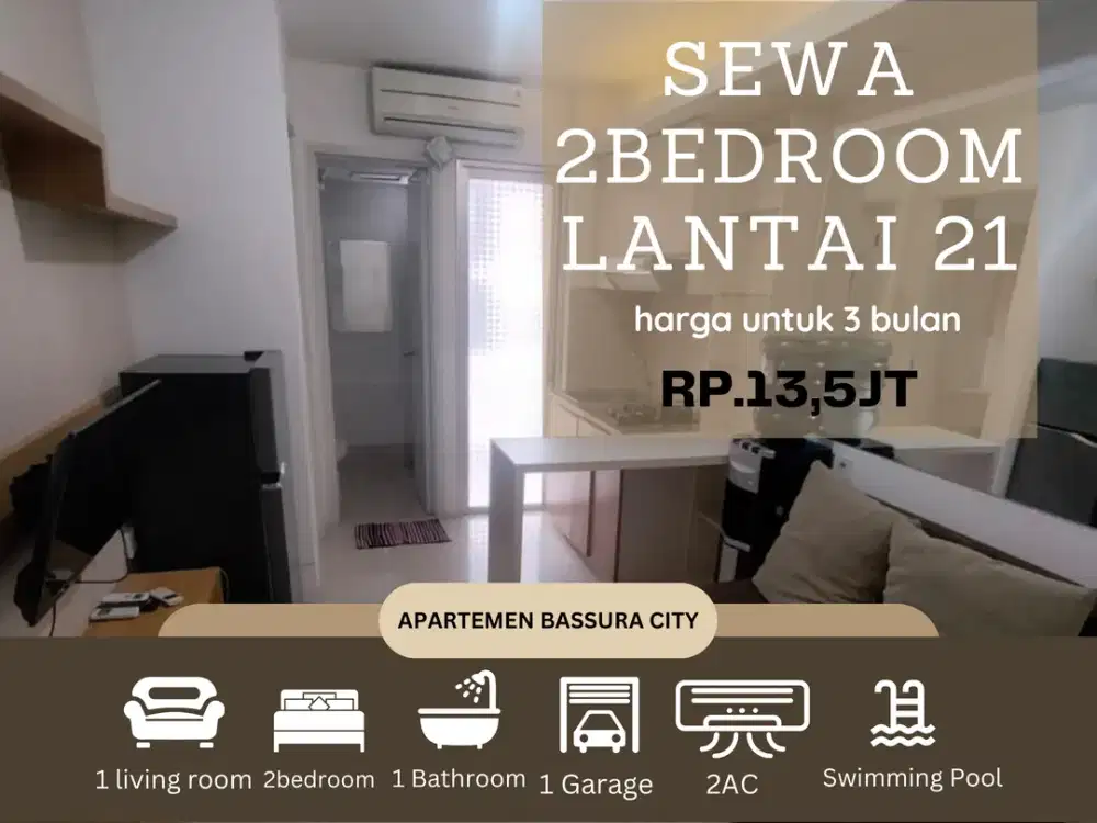 sewa 2 kamar full furnis dekat mall apartemen bassura city
