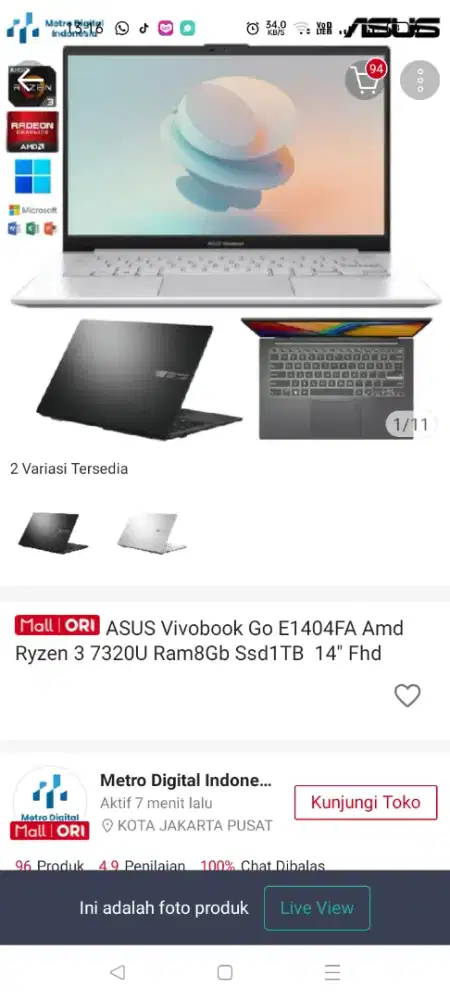 Laptop  asus vivobook