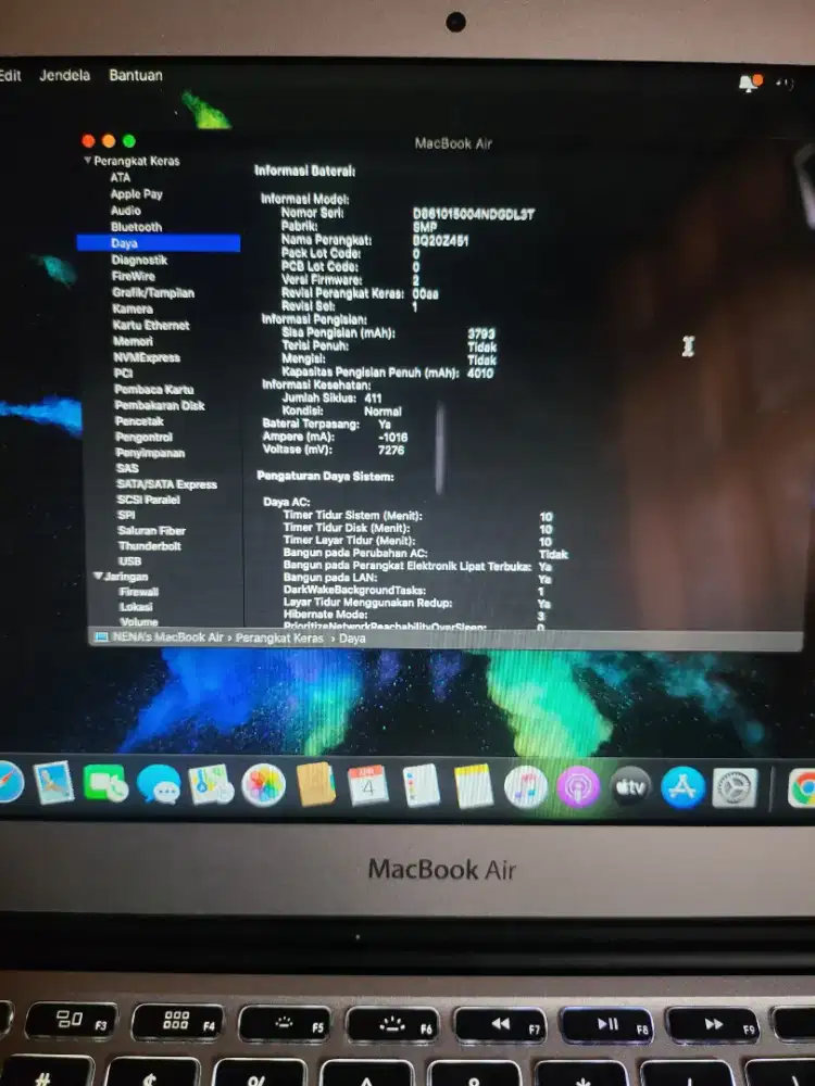 Laptop 11 inchi Apple MacBook Air 2011 Ram 4/128 iCore 5