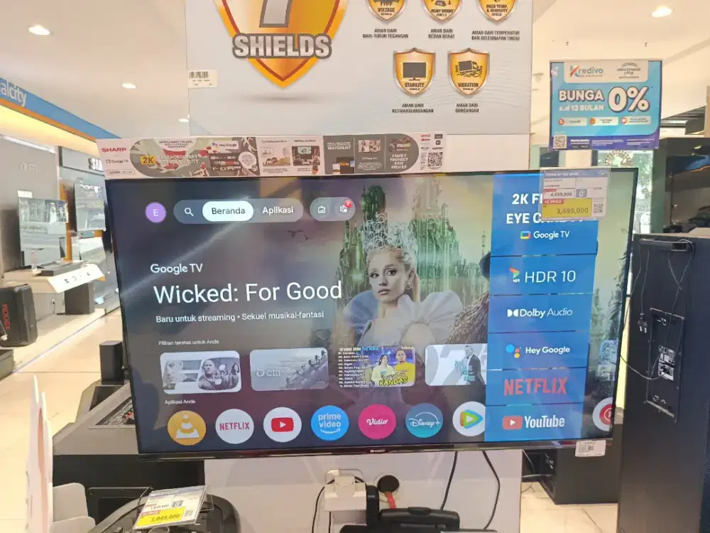 SHARP 2K GOOGLE TV 43INCH BISA CICILAN PAKAI HOMECREDIT