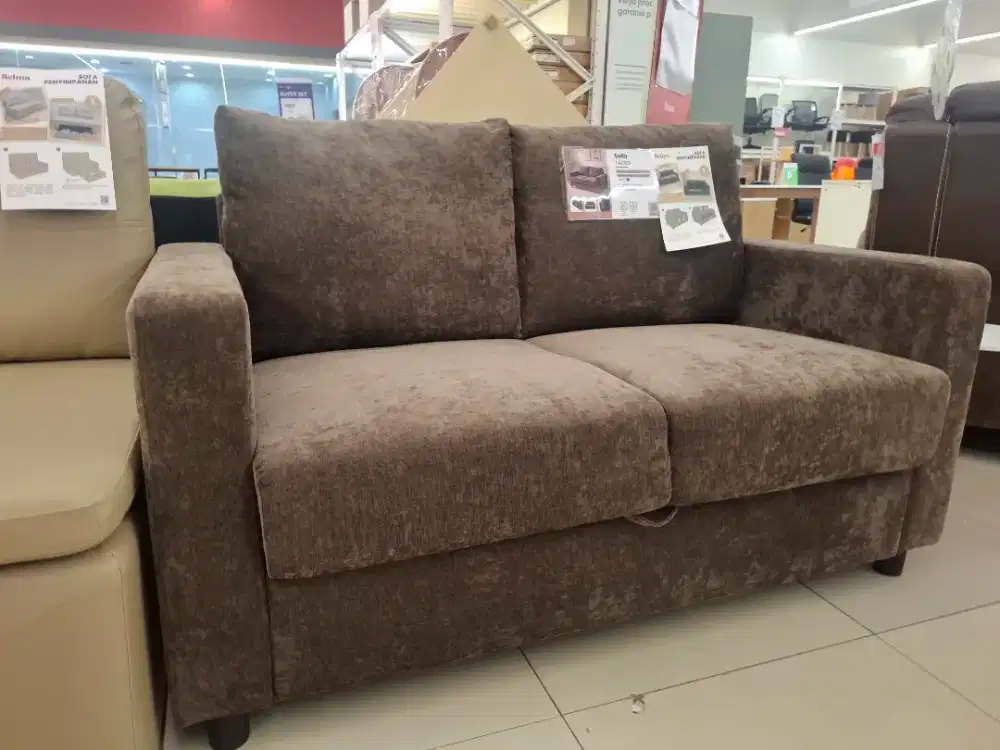 SOFA KAIN COKLAT MINIMALIS BISA CICIL 0%