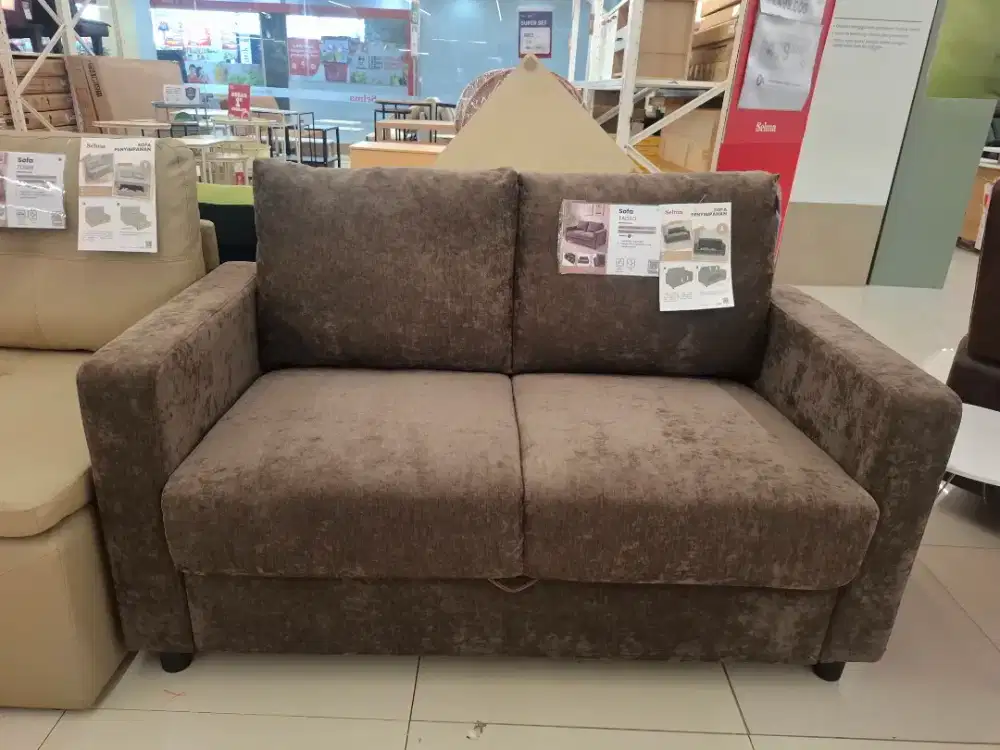 SOFA KAIN COKLAT MINIMALIS BISA CICIL 0%