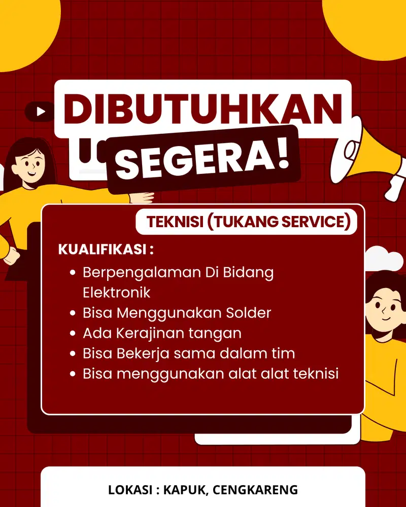 LOWONGAN KERJA TEKNISI