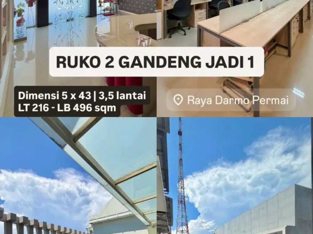BUTUH SEGERA LAKU! Dijual ruko mewah raya darmo permai utara