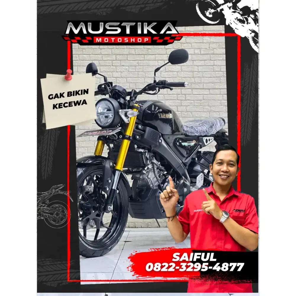 Odo 8rb Simpenan!!Yamaha XSR 155cc Retro Modern 2023 Black--Mustika