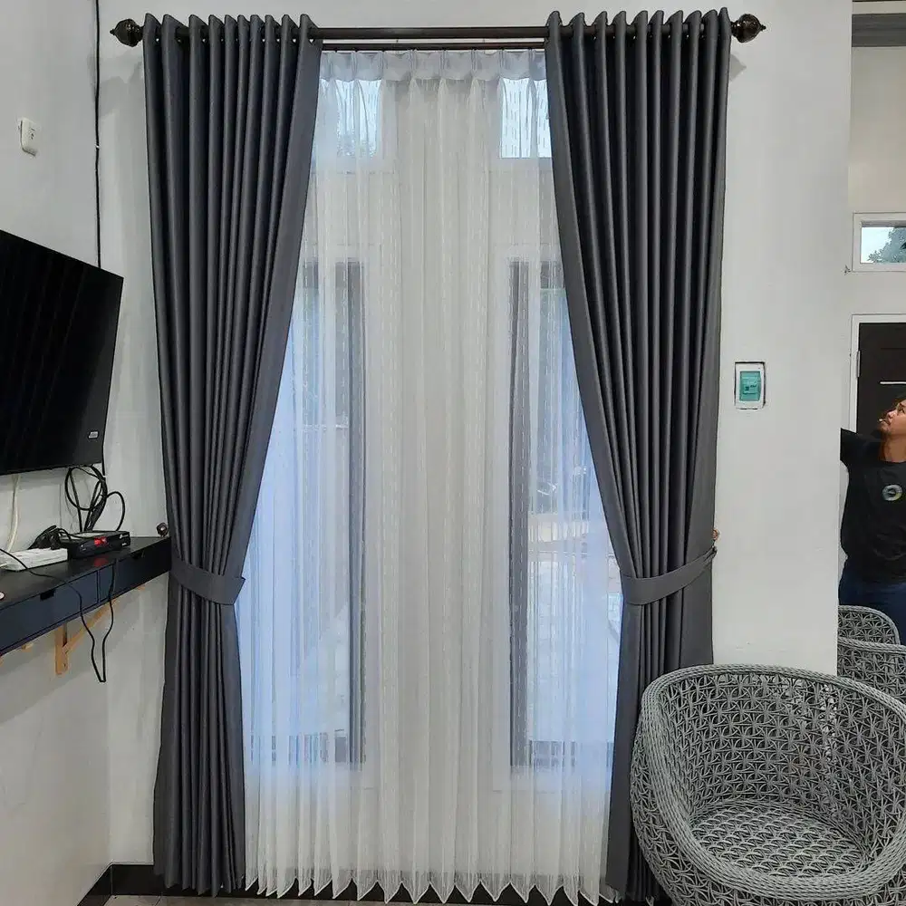 Pembuatan Gorden Blackout Pasang Skat Klinik Hordeng Gordyn Vitrase