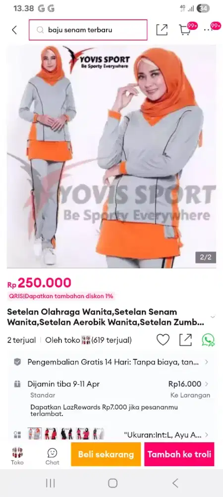 Baju senam wanita masih bagus