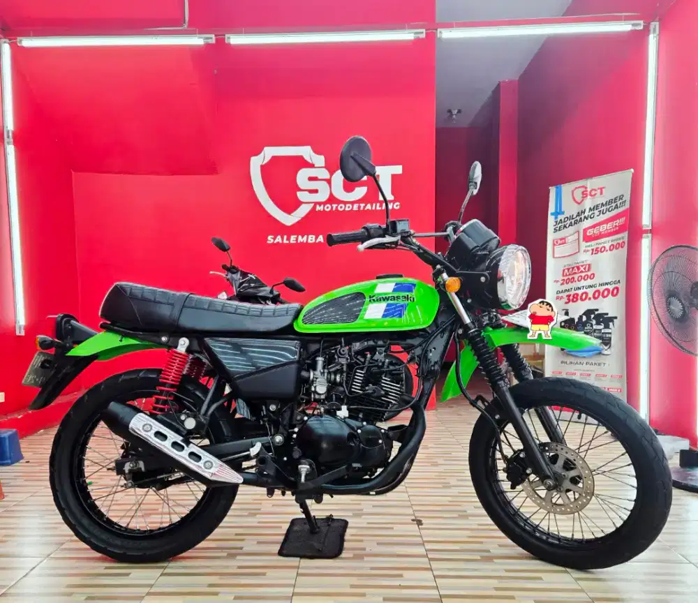 JualCpt90%LikeNew PjkJan27 KAWASAKI W175TR 2023 HIJAU W175 TR