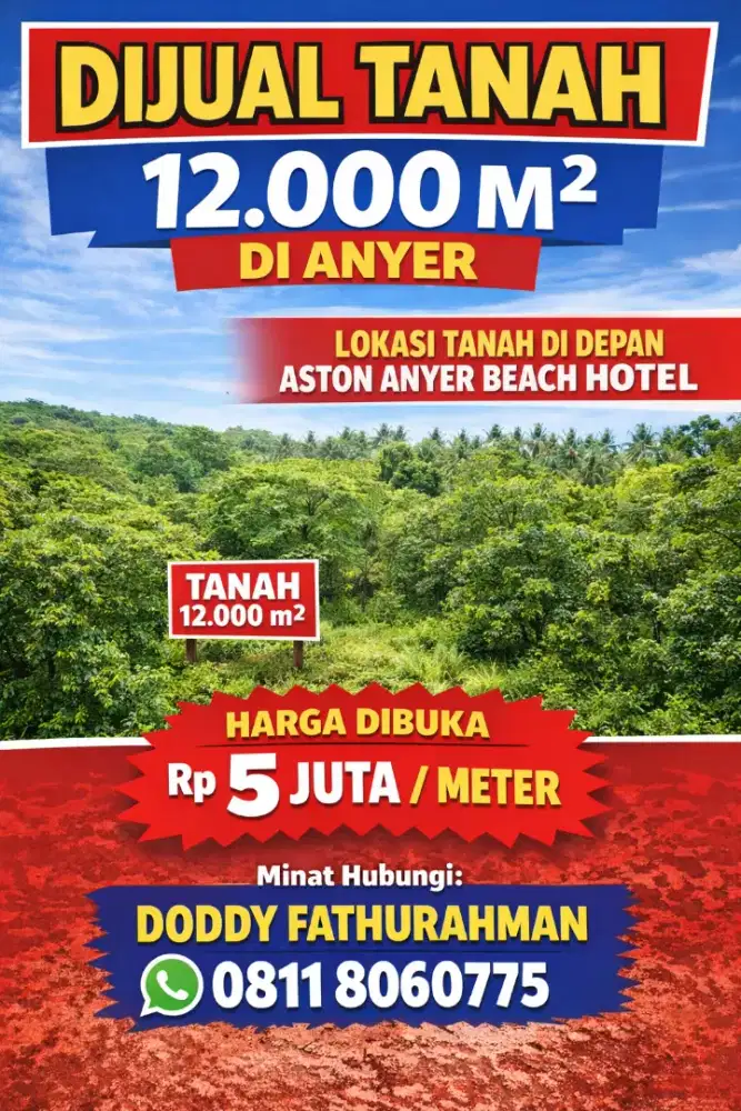 Tanah depan hotel aston anyer