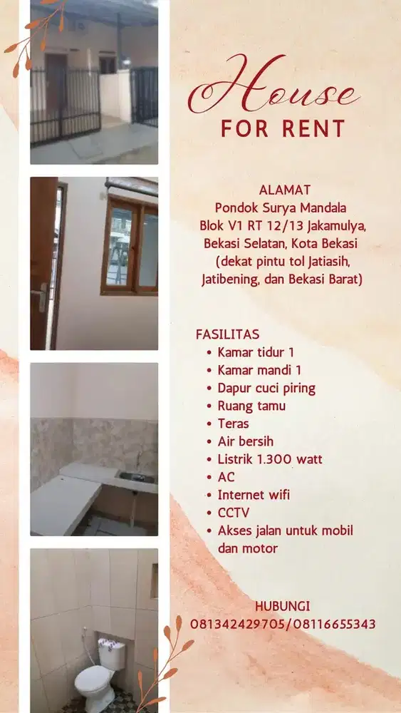 Kontrakan Murah Bulanan Jatiasih Kota Bekasi