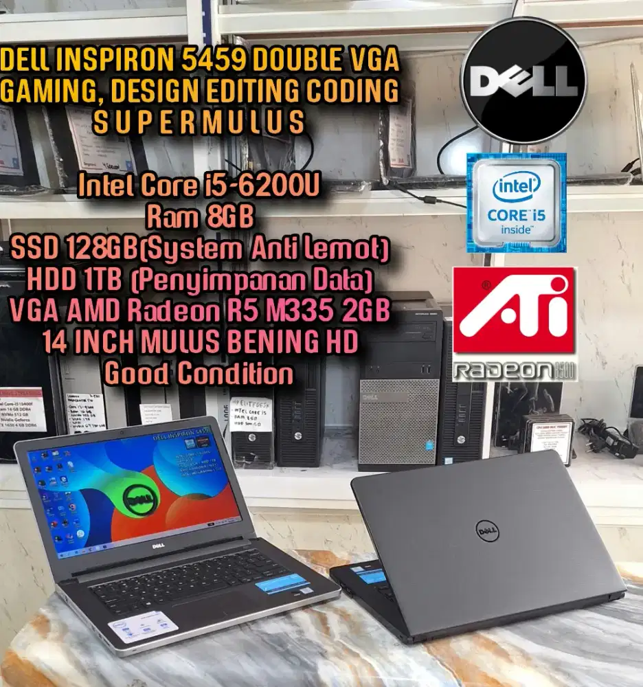 LAPTOP DELL INTEL CORE i5 Dual VGA LAPTOP DESIGN EDITING CODING