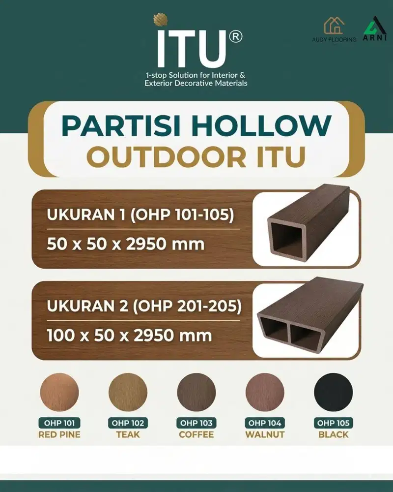 Partisi Hollow WPC Outdoor ITU | Kisi-Kisi Pembatas Ruangan Outdoor |