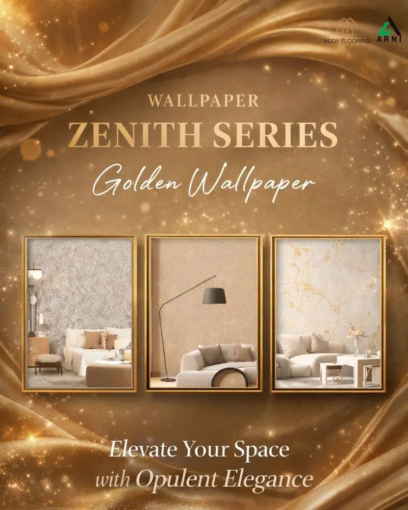 Wallpaper ZENITH Golden Wallpaper per ROLL @10m2 | Dekorasi Dinding El